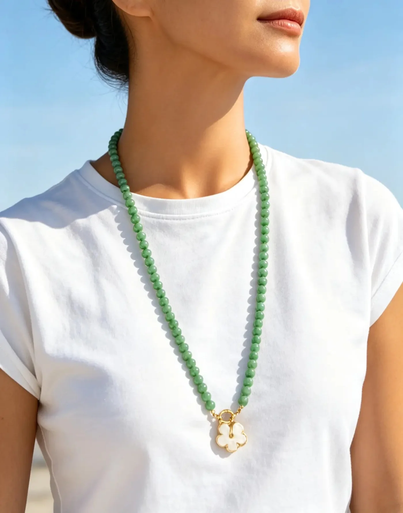 Jade Flower Necklace