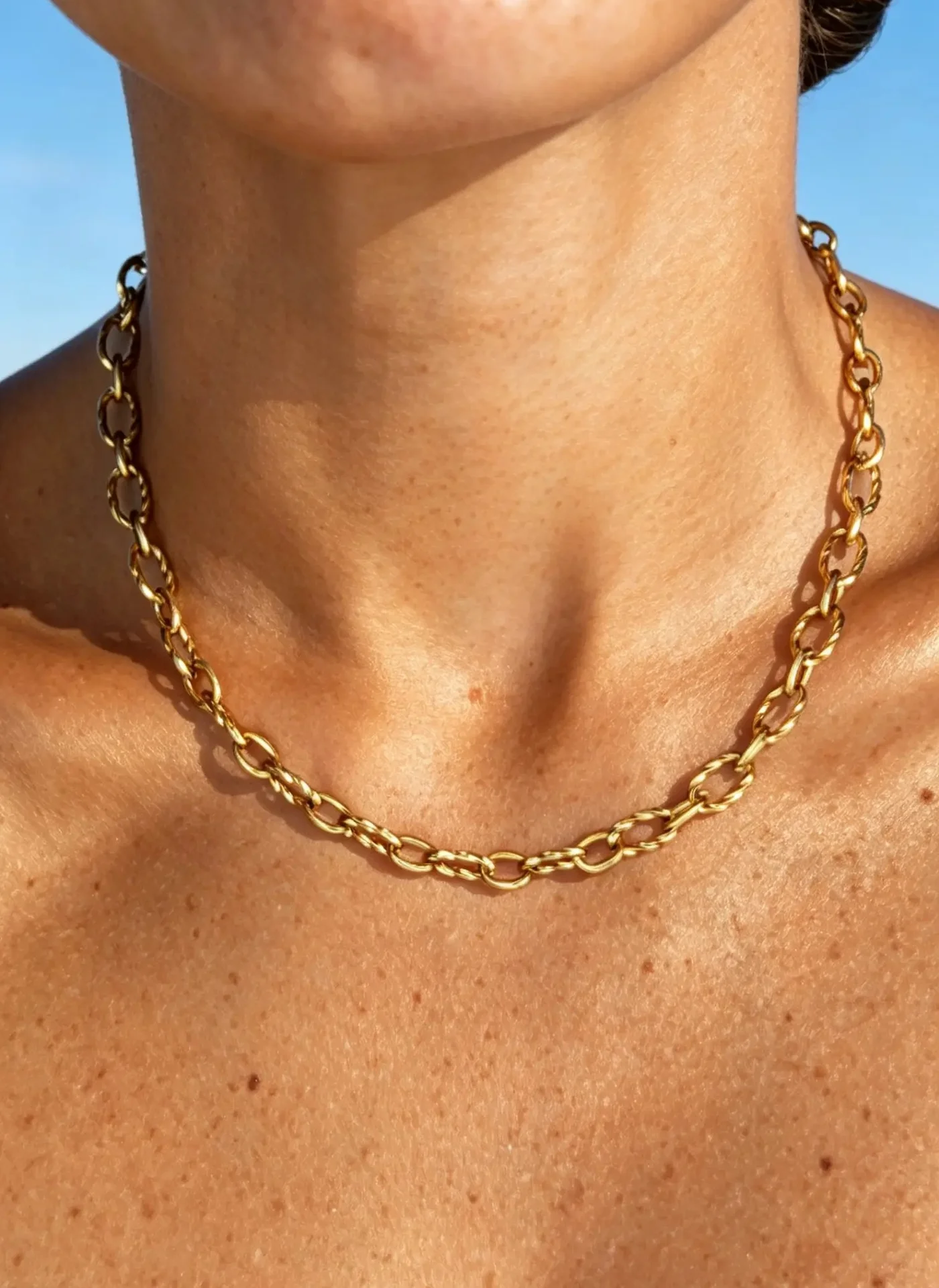 Textured Link Necklace